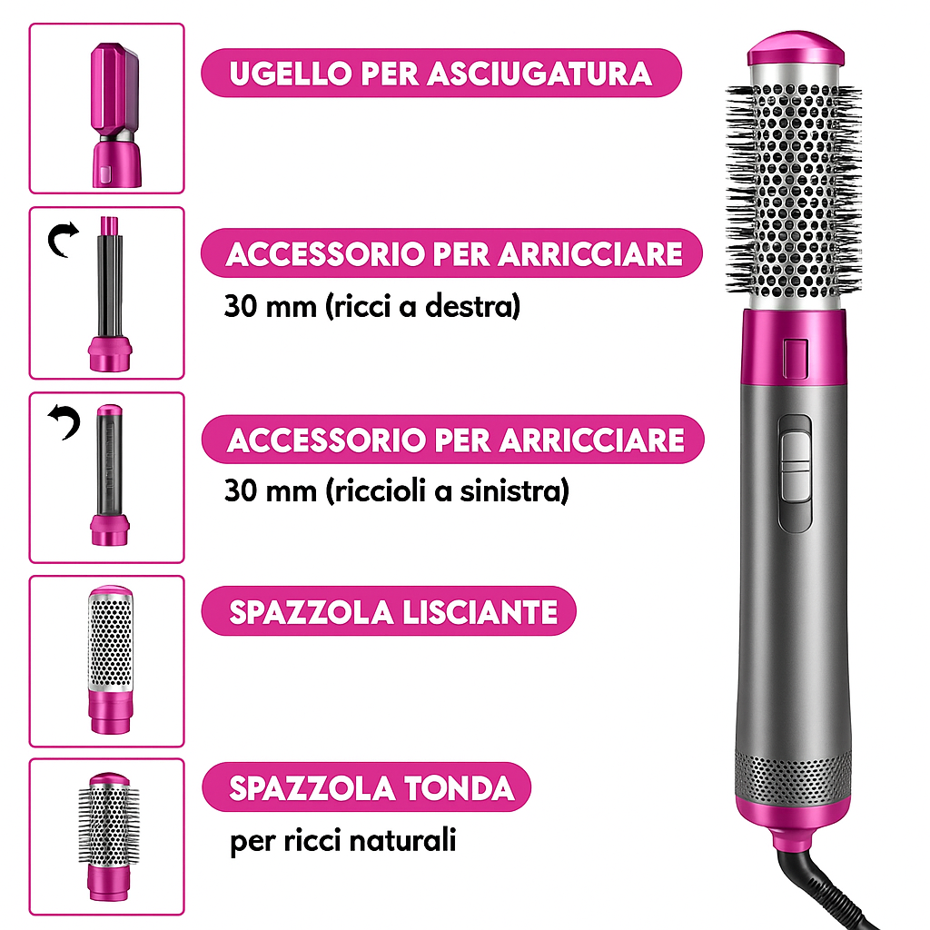 GlowAir™ 5-in-1 Styler – La Rivoluzione del Tuo Look Quotidiano