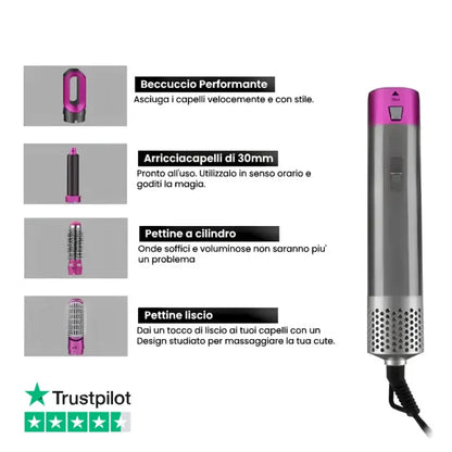 GlowAir™ 5-in-1 Styler – La Rivoluzione del Tuo Look Quotidiano